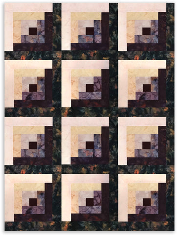 Hoffman Aquarell-Batik-Vorschnitt-Quilt-Set mit 12 Blöcken für Blockhütten – Weinberg