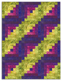 In The Beginning Pre-Cut 12 Block Log Cabin Quilt Kit - Halcyon Brushed - Wild Berry