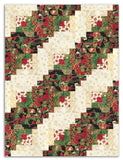 Jordan Fabrics Pre-Cut 12 Block Log Cabin Quilt Kit - Christmas Blossom Merry