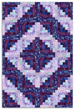 Kaufman Artisan Batik Pre-Cut 12-Block Log Cabin Quilt Kit - Wild Garden - Iris