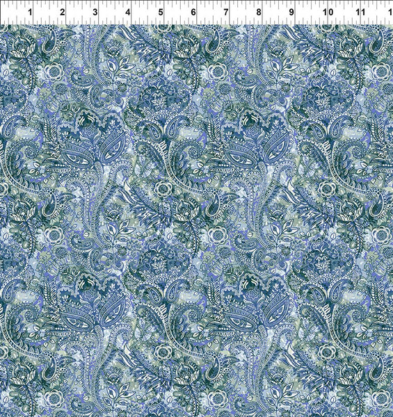 In The Beginning Sanctuary 12SA 1 Green Paisley By The Yard