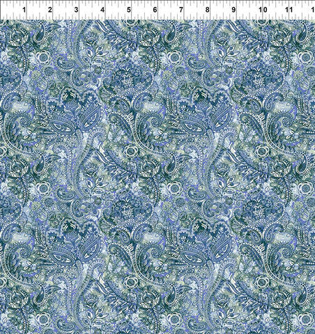 In The Beginning Sanctuary 12SA 1 Green Paisley By The Yard