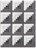 Andover Pre-Cut 12 Block Log Cabin Quilt Kit - Mellow Drama - DARK