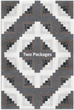 Andover Pre-Cut 12 Block Log Cabin Quilt Kit - Mellow Drama - DARK