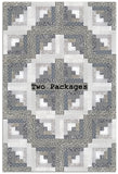 Andover Pre-Cut 12 Block Log Cabin Quilt Kit - Mellow Drama - LIGHT