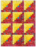 Anthology Batik Pre-Cut 12 Block Log Cabin Quilt Kit - Be Colourful