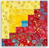 Anthology Batik Pre-Cut 12 Block Log Cabin Quilt Kit - Be Colourful