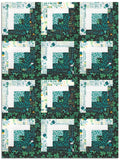 Benartex Pre-Cut 12 Block Log Cabin Quilt Kit - Luck Of The Gnomes