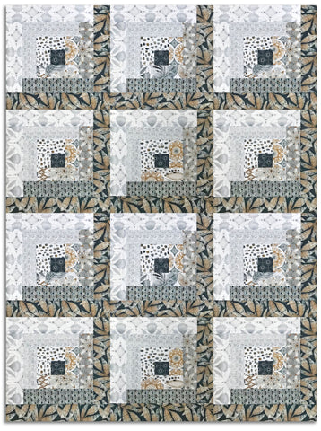 Blank Quilting Pre-Cut 12 Block Log Cabin Quilt Kit - Zanzibar