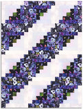 Clothworks Digital Pre-cut 12 Block Log Cabin Quilt Kit - Midnight Dreams