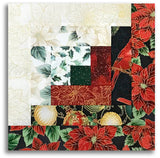 Hoffman Metallic Pre-Cut 12-Block Log Cabin Quilt Kit - Christmas Splendor