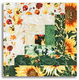 Hoffman Metallic Pre-Cut Log Cabin Table Runner Kit - Fall Blooms - BLOOMS