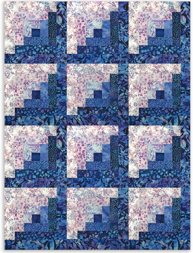 Hoffman Bali Batiks Pre-Cut 12 Block Log Cabin Quilt Kit - Dragonflies ...