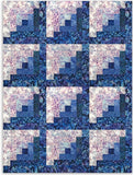 Hoffman Bali Batiks Pre-Cut 12 Block Log Cabin Quilt Kit - Dragonflies At Dusk - DARK