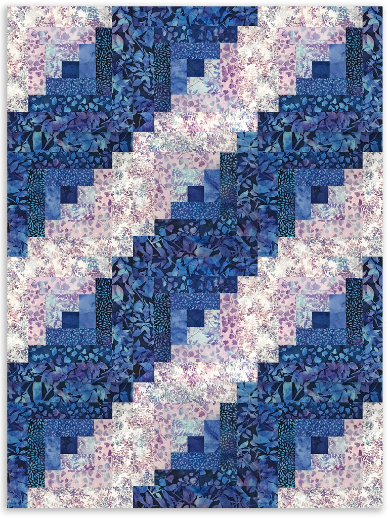 Hoffman Bali Batiks Pre-Cut 12 Block Log Cabin Quilt Kit - Dragonflies ...