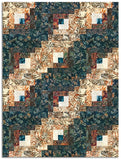 Hoffman Bali Batiks Pre-Cut 12 Block Log Cabin Quilt Kit - Driftwood - SAND