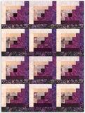 Hoffman Watercolor Batik Pre-Cut 12 Block Log Cabin Quilt Kit - Blackberry Pie