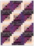 Hoffman Watercolor Batik Pre-Cut 12 Block Log Cabin Quilt Kit - Blackberry Pie