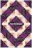 Hoffman Watercolor Batik Pre-Cut 12 Block Log Cabin Quilt Kit - Blackberry Pie