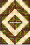 Hoffman Watercolor Batik Pre-Cut 12 Block Log Cabin Quilt Kit - Evergreen Tree