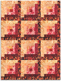 Hoffman Bali Batiks Pre-Cut 12 Block Log Cabin Quilt Kit - Garnet Glow