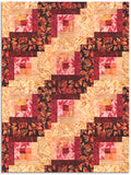 Hoffman Bali Batiks Pre-Cut 12 Block Log Cabin Quilt Kit - Garnet Glow