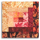 Hoffman Bali Batiks Pre-Cut 12 Block Log Cabin Quilt Kit - Garnet Glow