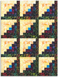 Hoffman Batiks Pre-Cut 12 Block Log Cabin Quilt Kit - Neon Lights