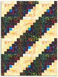 Hoffman Batiks Pre-Cut 12 Block Log Cabin Quilt Kit - Neon Lights