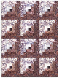 Hoffman Bali Batiks Pre-Cut 12 Block Log Cabin Quilt Kit - Skipping Rocks - BASALT