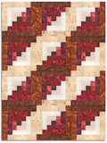 Hoffman Watercolor Batiks Pre-Cut 12 Block Log Cabin Quilt Kit - Summer Campfire