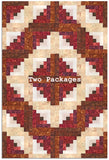 Hoffman Watercolor Batiks Pre-Cut 12 Block Log Cabin Quilt Kit - Summer Campfire