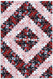 Jordan Fabrics Pre-Cut 12 Block Log Cabin Quilt Kit - Christmas Blossom Silver Poinsettia