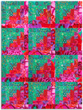 Free Spirit Kaffe Fassett Pre-cut 12 Block Log Cabin Quilt Kit - Jade/Magenta