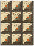 Moda Kansas Troubles Quilters Pre-cut 12 Block Log Cabin Quilt Kit - Autumn Prairie