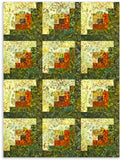 Kaufman Artisan Batik Pre-Cut 12-Block Log Cabin Quilt Kit - Autumn Skies - SUNRISE