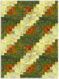 Kaufman craft batik precortado kit de edredón de cabaña de troncos de 12 bloques - cielos de otoño - amanecer