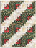 Kaufman Pre-Cut 12-Block Log Cabin Quilt Kit - Holiday Flourish: Festive Finery - Holiday