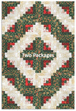 Kaufman Pre-Cut 12-Block Log Cabin Quilt Kit - Holiday Flourish: Festive Finery - Holiday