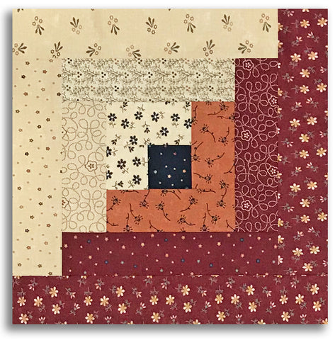 Moda Kansas Troubles Quilters Pre-cut 12 Block Log Cabin Quilt Kit - Daisy Lane - CARNATION