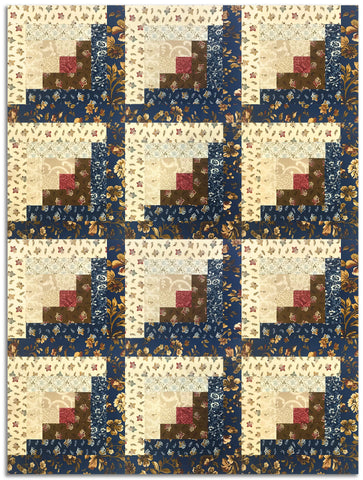 Moda  Pre-cut 12 Block Log Cabin Quilt Kit - Lydia's Lace