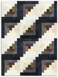 Moda Grunge Pre-cut 12 Block Log Cabin Quilt Kit - Espresso Magic