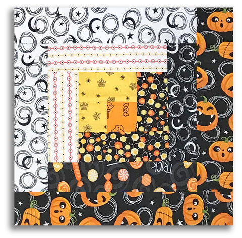 Patrick Lose Pre-Cut 12 Block Log Cabin Quilt Kit - Trick Or Treat