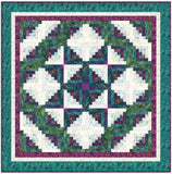 Northcott Pre-Cut 12 Block Log Cabin Quilt Kit - Digital Print - Midas Touch - Plum/Teal