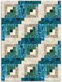 Northcott Pre-Cut 12 Block Log Cabin Quilt Kit - Digital Print - Stonehenge Migration