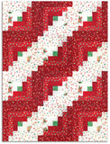 P&B Textiles Pre-Cut 12 Block Log Cabin Quilt Kit - Little Darlings Christmas