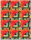 Hoffman Bali Batiks Pre-Cut 12 Block Log Cabin Quilt Kit - Feel The Flame