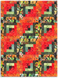 Hoffman Bali Batiks Pre-Cut 12 Block Log Cabin Quilt Kit - Feel The Flame