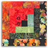 Hoffman Bali Batiks Pre-Cut 12 Block Log Cabin Quilt Kit - Feel The Flame