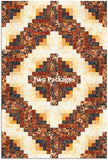 Hoffman Bali Batiks Pre-Cut 12 Block Log Cabin Quilt Kit - Autumn Sunsets - WARM